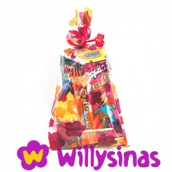 Composicion de las Bolsas de chuches para fiestas infantiles Willysinas